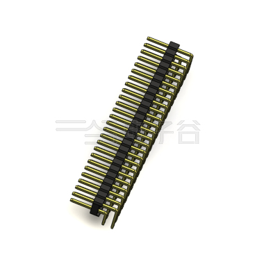 Pitch 2.54mm 90°双排 DIP 单塑排针 PC:3.0 2X25Pin 黑色 镀全金G/F